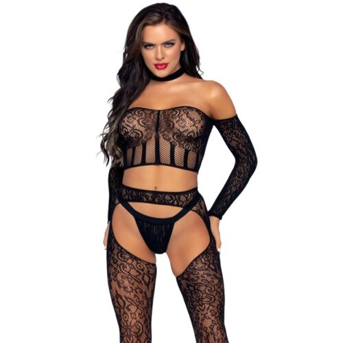 LEG AVENUE - SET TRES PIEZAS TALLA ÚNICA