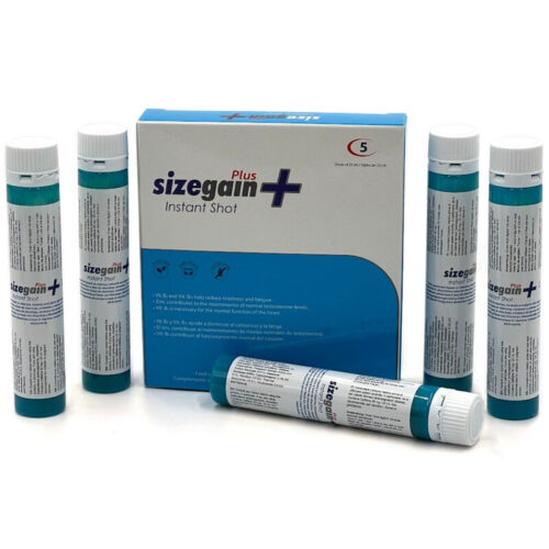500 COSMETICS - SIZEGAIN PLUS INSTANT SHOT VIGORIZANTE MASCULINO 5 UNIDADES (FECHA DE CADUCIDAD PROXIMA)