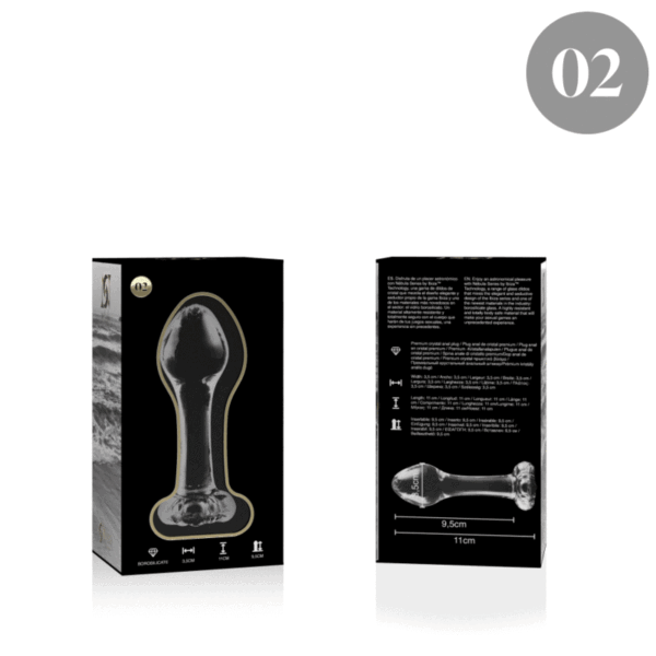 NEBULA SERIES BY IBIZA - MODELO 2 PLUG CRISTAL TRANSPARENTE 11 CM -O- 3.5 CM - Imagen 4