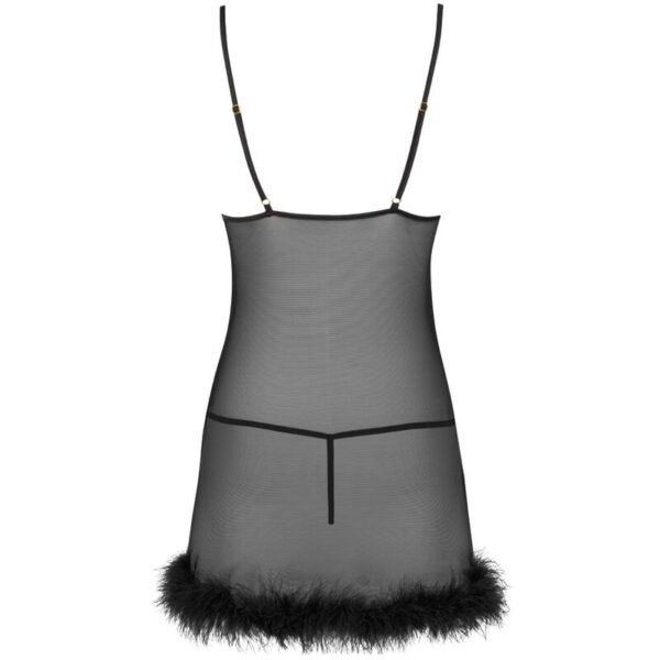 LIVCO CORSETTI FASHION - ZERUNAM SET BABYDOLL + TANGA NEGRO L/XL - Imagen 4