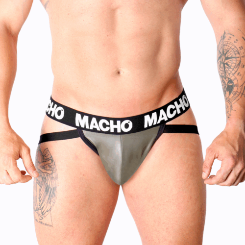 MACHO - MX27GR JOCK CUERO GRIS BEIGE L