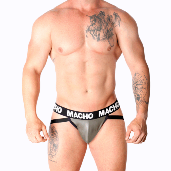 MACHO - MX27GR JOCK CUERO GRIS BEIGE L - Imagen 2