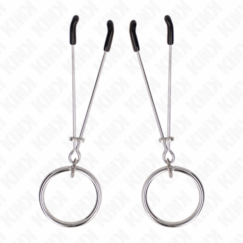 KINK - PINZAS PARA PEZONES FINA CON ARO PLATEADO 7 CM
