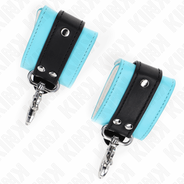KINK - MUÑEQUERAS CON CIERRE PREMIUM NEGRO / AZUL AJUSTABLE 21-28 CM X 5.5 CM - Imagen 4