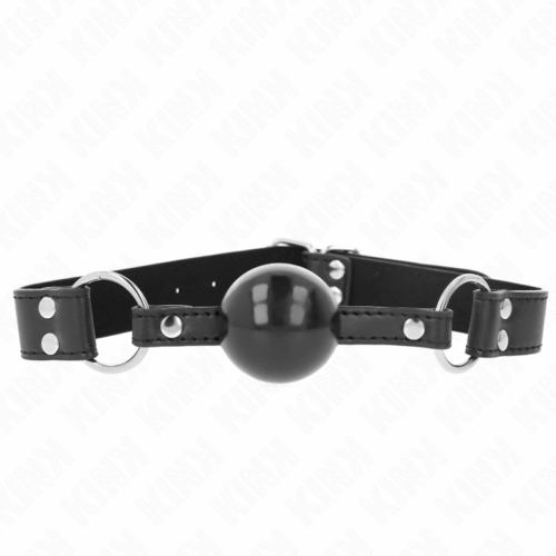 KINK - MORDAZA DE BOLA 4 CM SUAVE Y SÓLIDA CON CORREA DE POLIPIEL 62 x 2.5 CM AJUSTABLE 42-58 CM