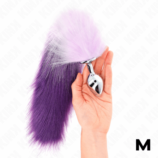 KINK - PLUG ANAL TALLA M 8 X 3.5 CM CON COLA SINTÉTICA 40 CM VIOLETA - Imagen 4
