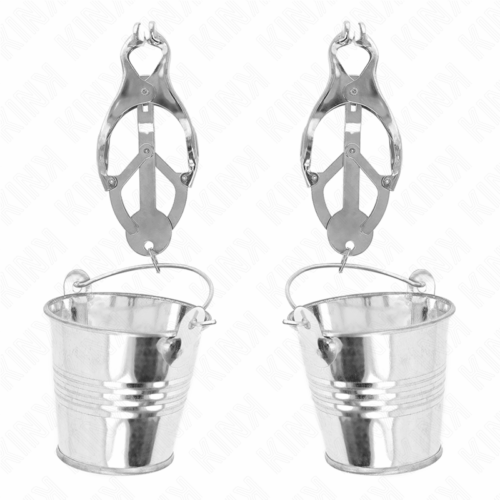 KINK - PINZAS PARA PEZONES ESTILO JAPONÉS CON CUBOS PLATEADO