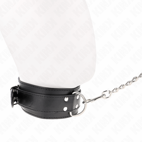 KINK - COLLAR CON CORREA 65 CM HEBILLAS PLATEADAS AJUSTABLE 33-46 CM X 5.5 CM - Imagen 3