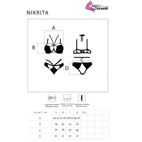 LIVCO CORSETTI FASHION - NIKRITA LC 90674 SUJETADOR + PANTIES NEGRO XL - Imagen 4