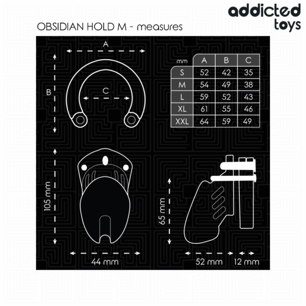 ADDICTED TOYS LOCKED - OBSIDIAN HOLD JAULA PARA PENE TALLA M - Imagen 4