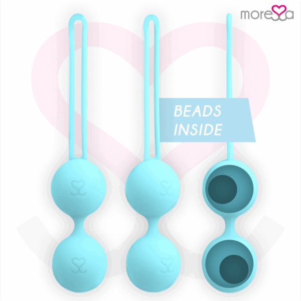 MORESSA - OSIAN THREE ENTRENAMIENTO SUELO PELVICO 85 gr PREMIUM SILICONA TURQUESA - Imagen 2