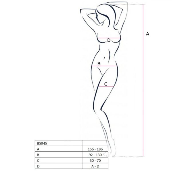 PASSION - WOMAN BS045 BODYSTOCKING BLANCO TALLA ÚNICA - Imagen 2