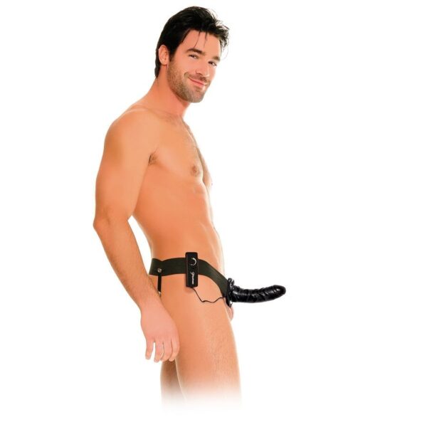 FETISH FANTASY SERIES - ARNÉS HUECO VIBRADOR PARA EL Y ELLA NEGRO 14CM - Imagen 4
