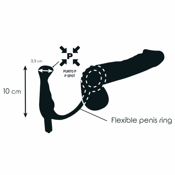 ADDICTED TOYS - VIBRADOR PROSTÁTICO NEGRO 10 CM - Imagen 4